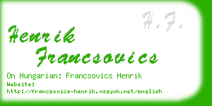 henrik francsovics business card